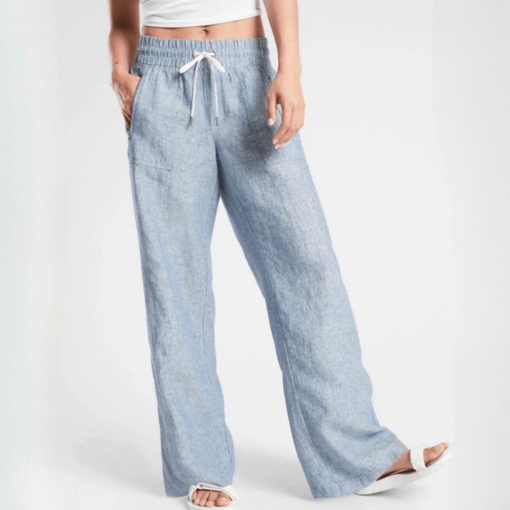 Tall! Athleta Cabo Linen Wide Leg Pants
